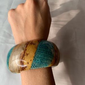 Wooden bangle bracelet